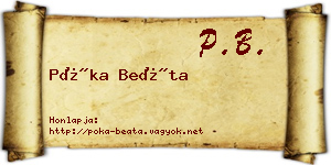 Póka Beáta névjegykártya