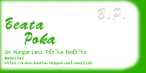 beata poka business card